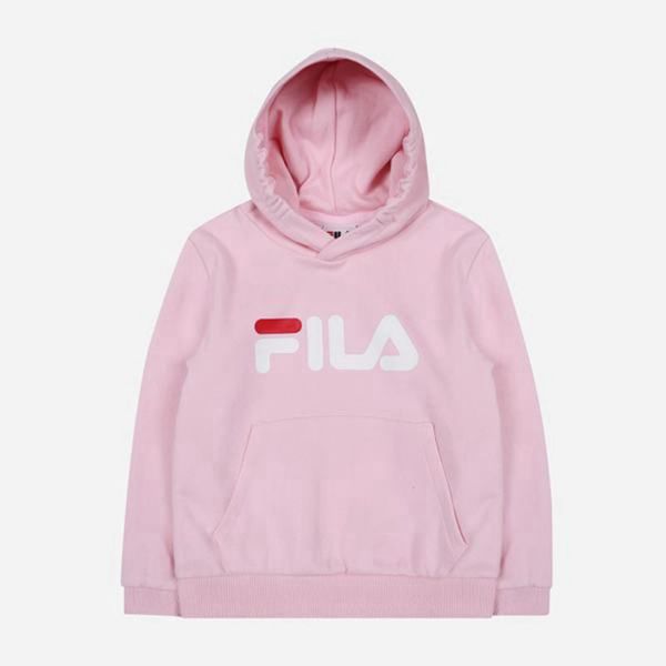 Fila Uno L/S Girl's Hoodies - Pink,NZ 506-96531